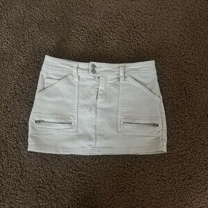 White Denim Mini Skirt